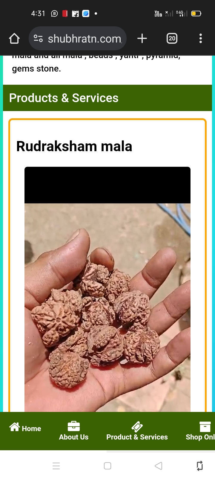 Rudraksha beads and pendent 